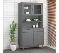Berkfield Top For Highboard Molde Grey 90X35X100 Cm Solid Wood Pine