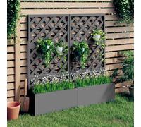Berkfield Trellis Planters 2 Pcs Grey 65X33X135 Cm Wpc