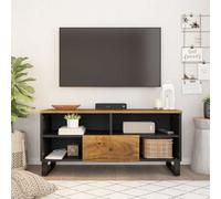 Berkfield Tv Cabinet 100X33X46 Cm Solid Wood Mango&engineered Wood