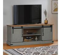 Berkfield Tv Cabinet Halden 2 Sliding Doors Grey 150X40X60 Cm Solid Wood