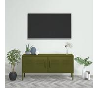 Berkfield Tv Cabinet Olive Green 105X35X50 Cm Steel