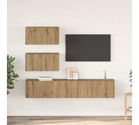 Berkfield Tv Cabinet Set Wall-Mounted 4 Pcs Artisan Oak 80 X 30 X 30 Cm