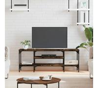 Berkfield TV Cabinet Smoked Oak 121x35x45 cm Engineered Wood&Iron