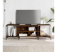 Berkfield Tv Cabinet Smoked Oak 153X37X50 Cm Engineered Wood