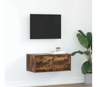 Berkfield Tv Cabinet Smoked Oak 60X31X25.5 Cm Engineered Wood