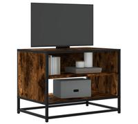 Berkfield Tv Cabinet Smoked Oak 61X40X46 Cm Engineered Wood And Metal