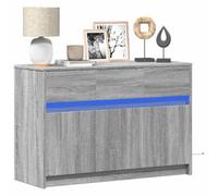 Berkfield Tv Cabinet With Led Grey Sonoma 91X34X61 Cm Engineered Wood