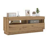 Berkfield Tv Cabinet With Led Lights Artisian Oak 100X35X40 Cm Engineered Wood