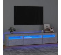 Berkfield Tv Cabinet With Led Lights Concrete Grey 195X35X40 Cm