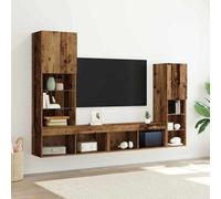 Berkfield Tv Cabinet With Led Lights Old Wood 40.5X30X102 Cm