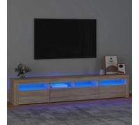 Berkfield Tv Cabinet With Led Lights Sonoma Oak 210X35X40 Cm