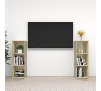 Berkfield Tv Cabinets 2 Pcs Sonoma Oak 107X35X37 Cm Engineered Wood