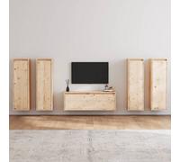 Berkfield Tv Cabinets 5 Pcs Solid Wood Pine