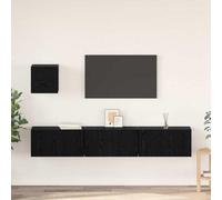 Berkfield Tv Unit Set 4 Pcs Black Oak 60 X 30 X 30 Cm Engineered Wood