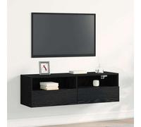Berkfield Tv Wall Cabinet Black Oak 100X30X30 Cm Engineered Wood