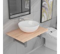 Berkfield Two Piece Bathroom Furniture Set Ceramic Oak