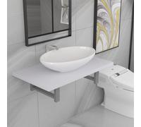 Berkfield Two Piece Bathroom Furniture Set Ceramic White