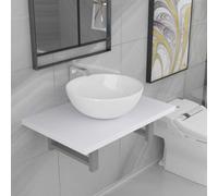 Berkfield Two Piece Bathroom Furniture Set Ceramic White