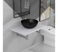 Berkfield Two Piece Bathroom Furniture Set Ceramic White