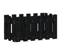 Berkfield Versatile Garden Planter With Fence Design Black 60X30X30 Cm Solid Wood Pine