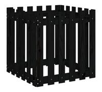Berkfield Versatile Garden Planter With Fence Design Black 60X60X60 Cm Solid Wood Pine