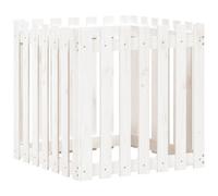 Berkfield Versatile Garden Planter With Fence Design White 70X70X70 Cm Solid Wood Pine