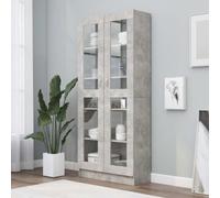 Berkfield Vitrine Cabinet Concrete Grey 82.5X30.5X185.5 Cm Engineered Wood