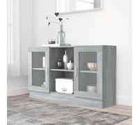 Berkfield Vitrine Cabinet Grey Sonoma 120X30.5X70 Cm Engineered Wood