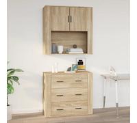 Berkfield Wall Cabinet Sonoma Oak 80X33X80 Cm Engineered Wood