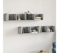 Berkfield Wall Cabinets 2 Pcs Grey Sonoma 99X18X16.5 Cm Engineered Wood