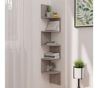Berkfield Wall Corner Shelf Concrete Grey 19X19X123 Cm Engineered Wood