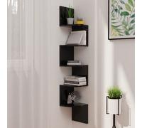 Berkfield Wall Corner Shelf High Gloss Black 19X19X123 Cm Engineered Wood