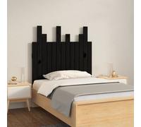 Berkfield Wall Headboard Black 82.5X3X80 Cm Solid Wood Pine