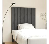 Berkfield Wall Headboard Grey 108X3X110 Cm Solid Wood Pine