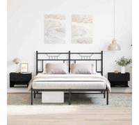 Berkfield Wall-Mounted Bedside Cabinets (Set Of 2) - Black Oak Engineered Wood