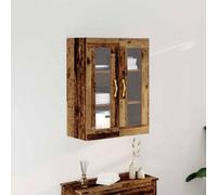 Berkfield Wall-Mounted Cabinet With Glass Doors Old Wood 69,5X34X90 Cm