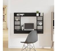 Berkfield Wall-Mounted Desk Black Oak 105X48X75 Cm Engineered Wood