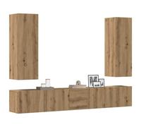 Berkfield Wall Mounted Tv Cabinets 5 Pcs Artisan Oak Engineered Wood