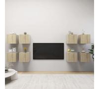 Berkfield Wall Mounted Tv Cabinets 8 Pcs Sonoma Oak 30.5X30X30 Cm