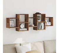 Berkfield Wall Shelf Old Wood 129X18X42 Cm Engineered Wood