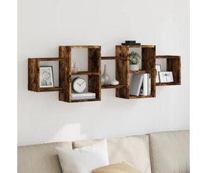 Berkfield Wall Shelf Smoked Oak 129X18X42 Cm Engineered Wood