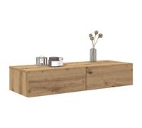 Berkfield Wall Shelf With Drawers Artisian Oak 100X36X19 Cm Engineered Wood