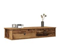 Berkfield Wall Shelf With Drawers Old Wood 100X37.5X19 Cm Engineered Wood