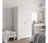 Berkfield Wardrobe Bodo White 101X52X176.5 Cm Solid Wood Pine