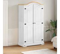 Berkfield Wardrobe Corona White 102X52X186 Cm Solid Wood Pine