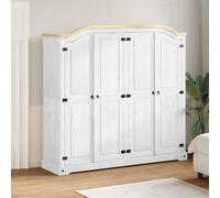 Berkfield Wardrobe Corona White 194X52X186 Cm Solid Wood Pine
