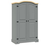 Berkfield Wardrobe Mexican Pine Corona Range 2 Doors Grey