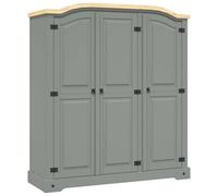 Berkfield Wardrobe Mexican Pine Corona Range 3 Doors Grey