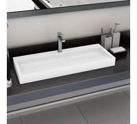 Berkfield Wash Basin 120X46X11 Cm Mineral Cast/marble Cast White