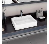 Berkfield Wash Basin 60X38X11 Cm Mineral Cast/marble Cast White